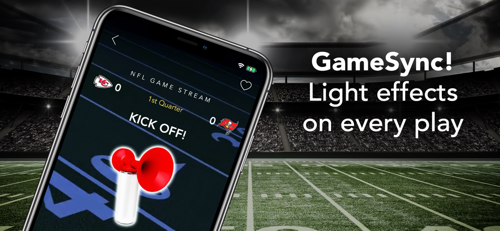 OnSwitch app GameSync feature for live NFL football lighting effects