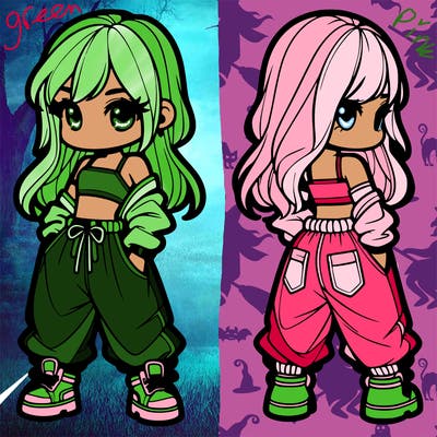 girl in crop top and baggy pants