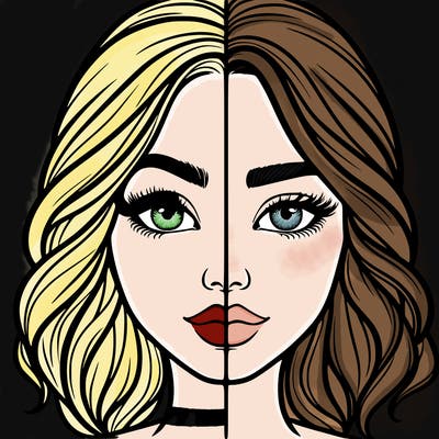 realistic girl split half