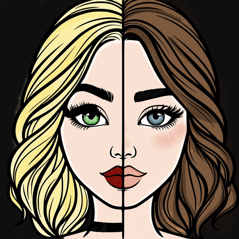 realistic girl split half