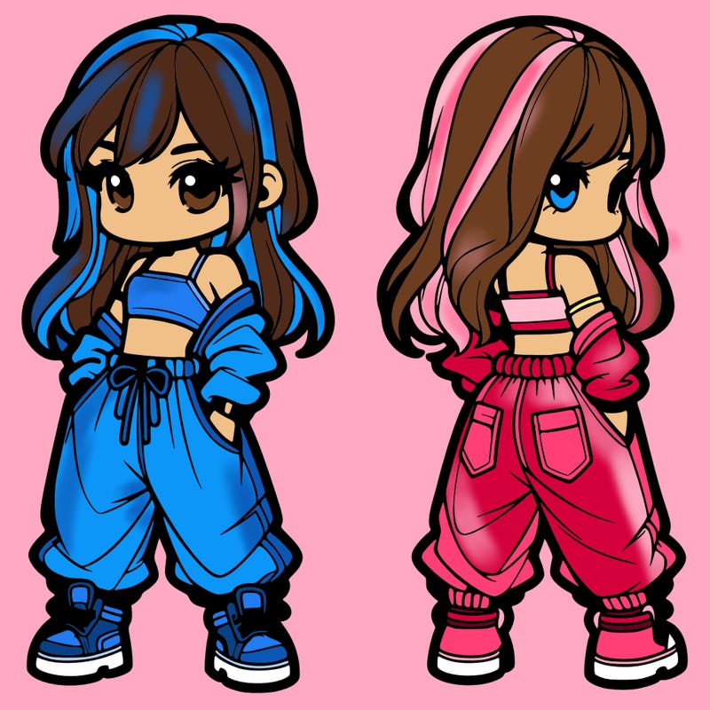 girl in crop top and baggy pants