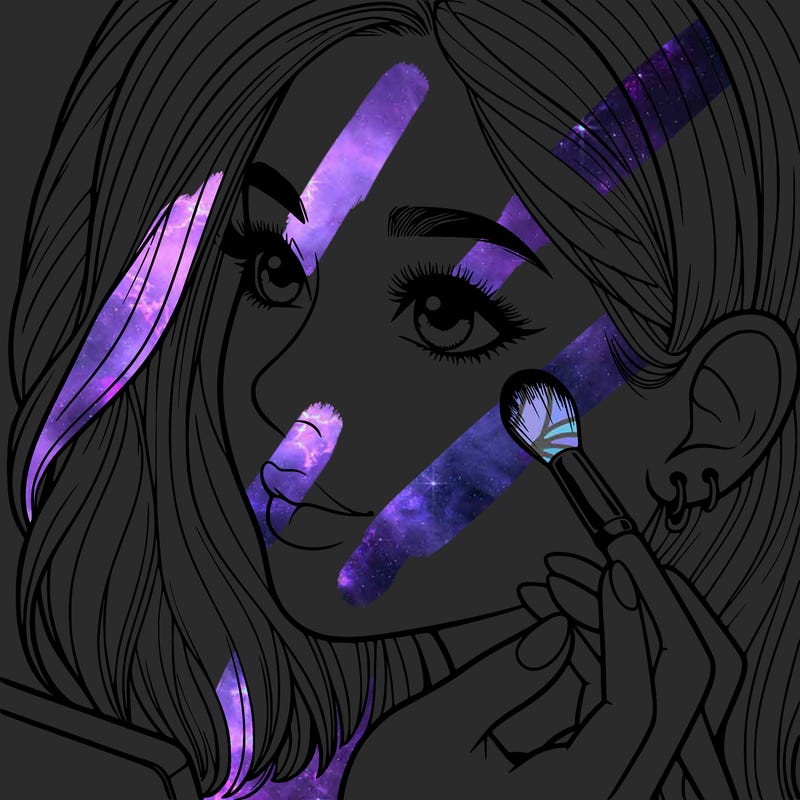 a realistic girl doing her makeup