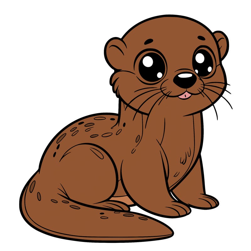 otter, big eyes, full body