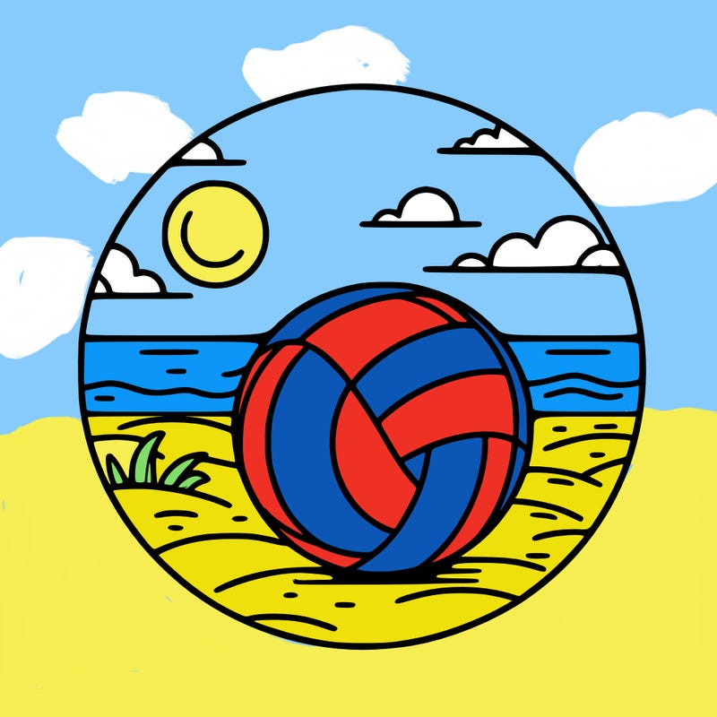 volleyball on a beach