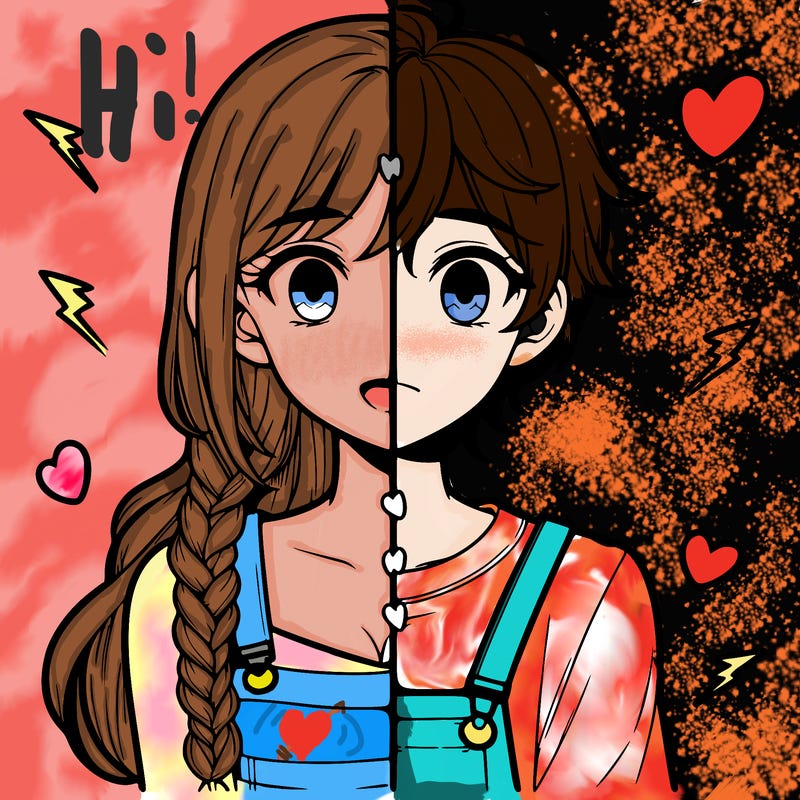 realistic girl boy split