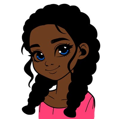 girl with braids realistic