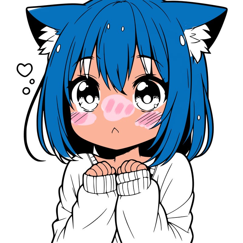 shy anime catgirl