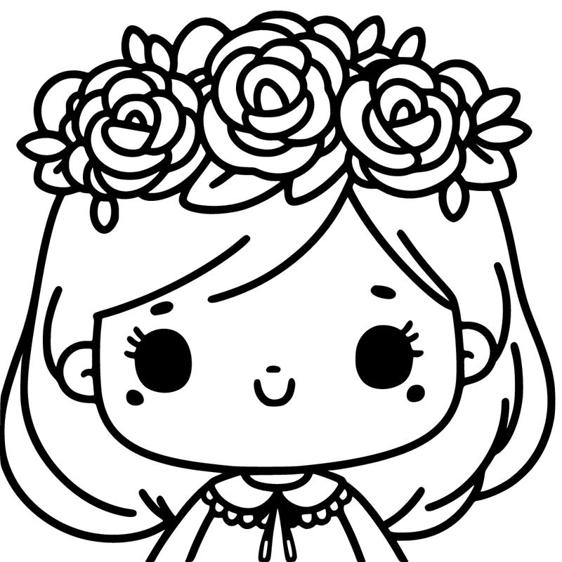 a girl with rose flower crown