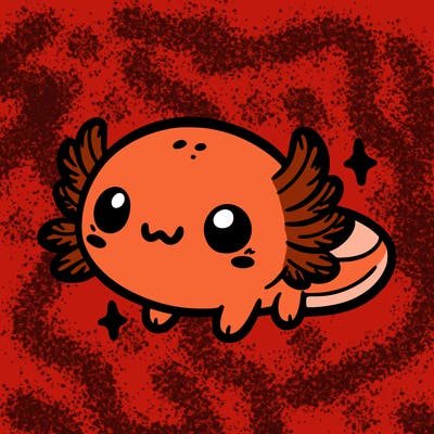 cute easy baby axolotl