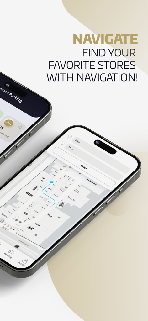 Etele Plaza - Interactive indoor navigation map within the Etele Plaza mobile app showing a path to Zara.