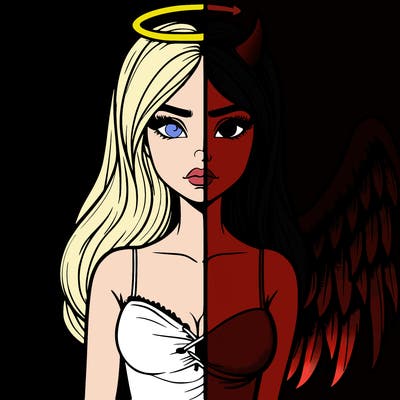 devil vs angel realistic girl