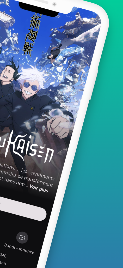 NexTv app interface showing a detailed page for an anime series on an iPhone