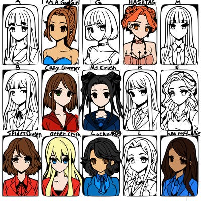 girls that look diffrent anime