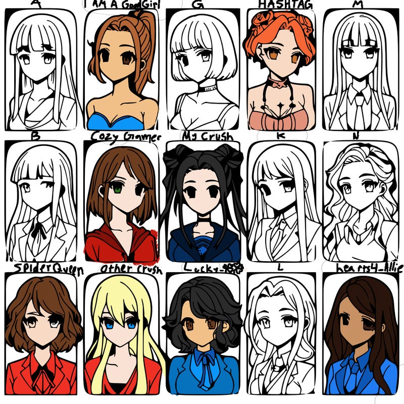 girls that look diffrent anime