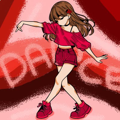 realistic girl danceing