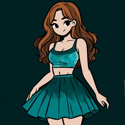 woman in a skirt and crop top