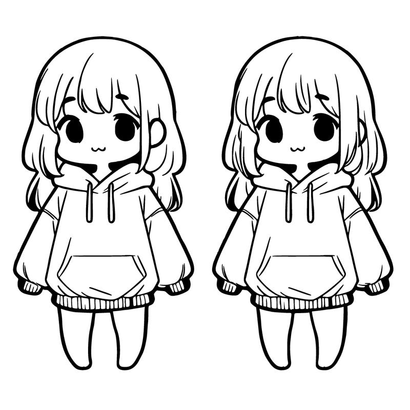two sisters in baggy sweatshirts