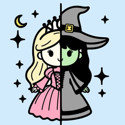 split princess and witch