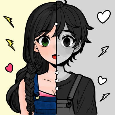 realistic girl boy split