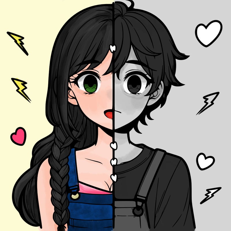 realistic girl boy split