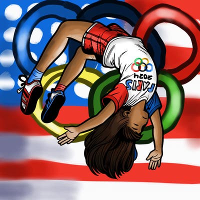 realistic girl doing a backflip