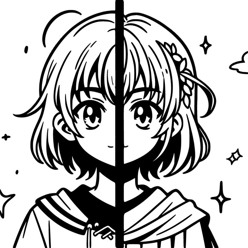 manga character girl split