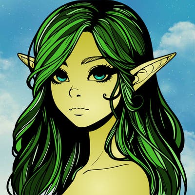 elf girl realistic dark fantasy