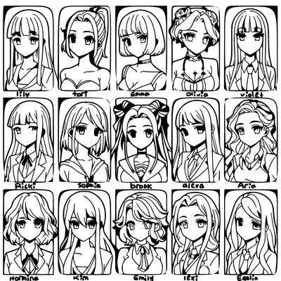 girls that look diffrent anime