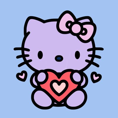 cute hello kitty with heart