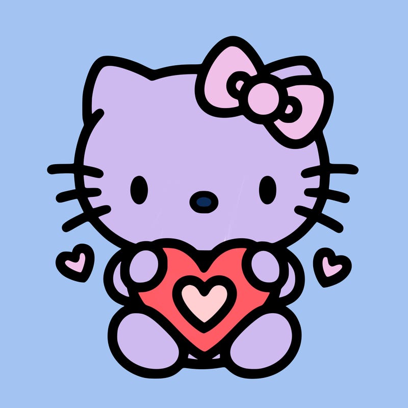 cute hello kitty with heart