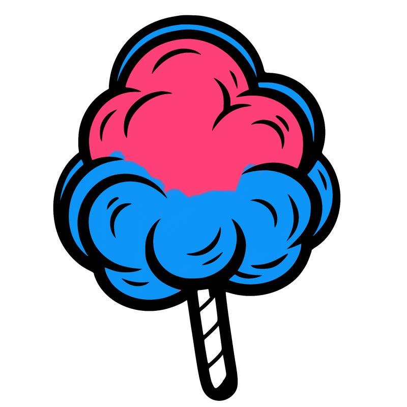 a single cotton candy