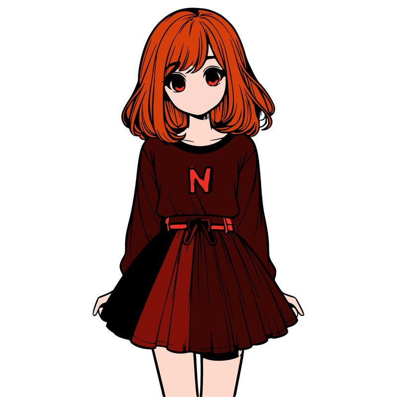 realistic girl with a skirt on