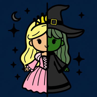 split princess and witch
