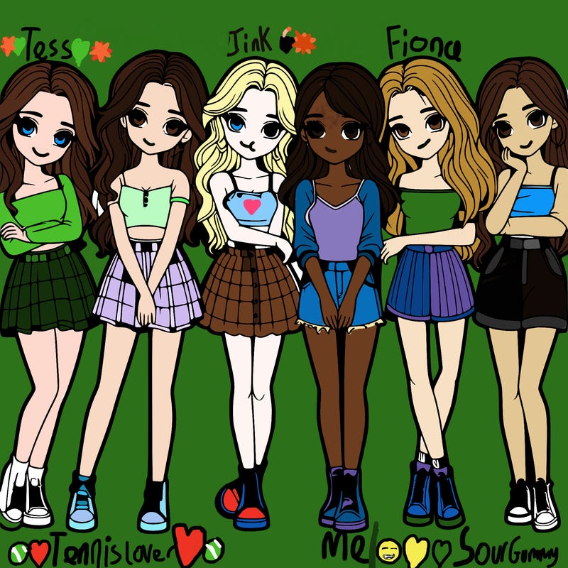 a group of girls realistic