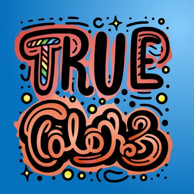 "true colors" written