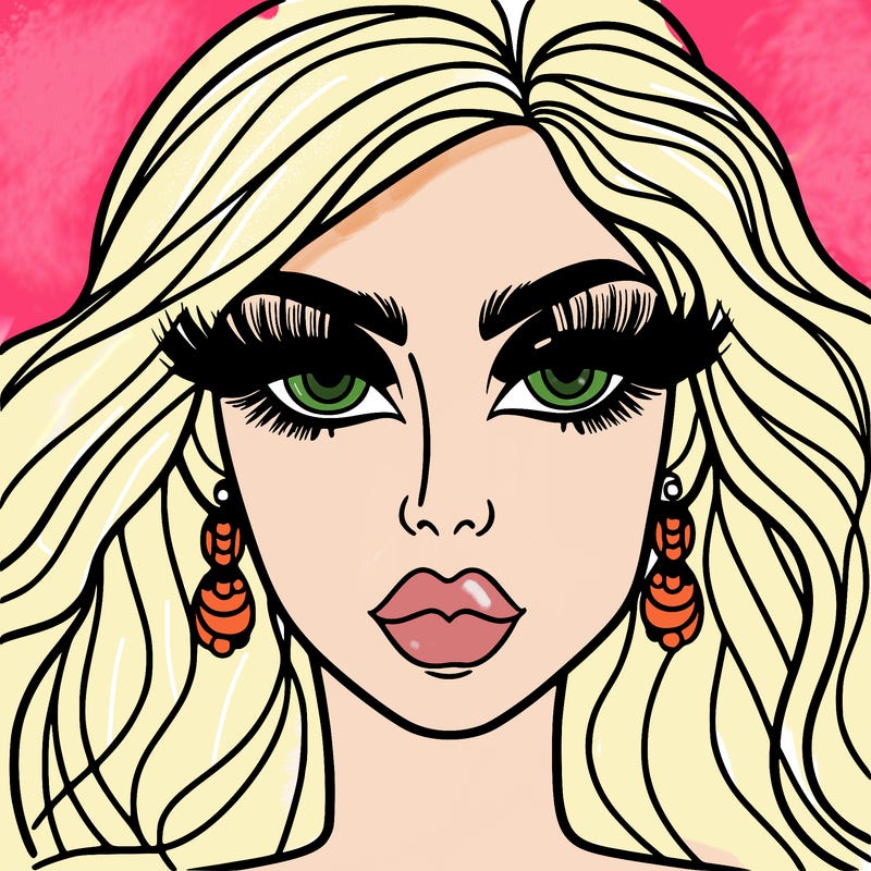 woman with extravagant makeup