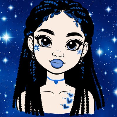 a realistic black girl with braids