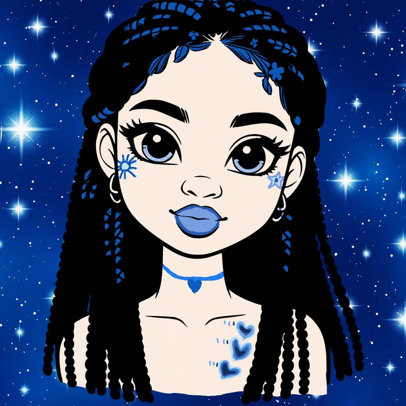 a realistic black girl with braids