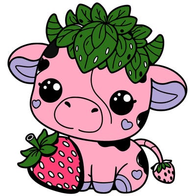 cute strawberry cow