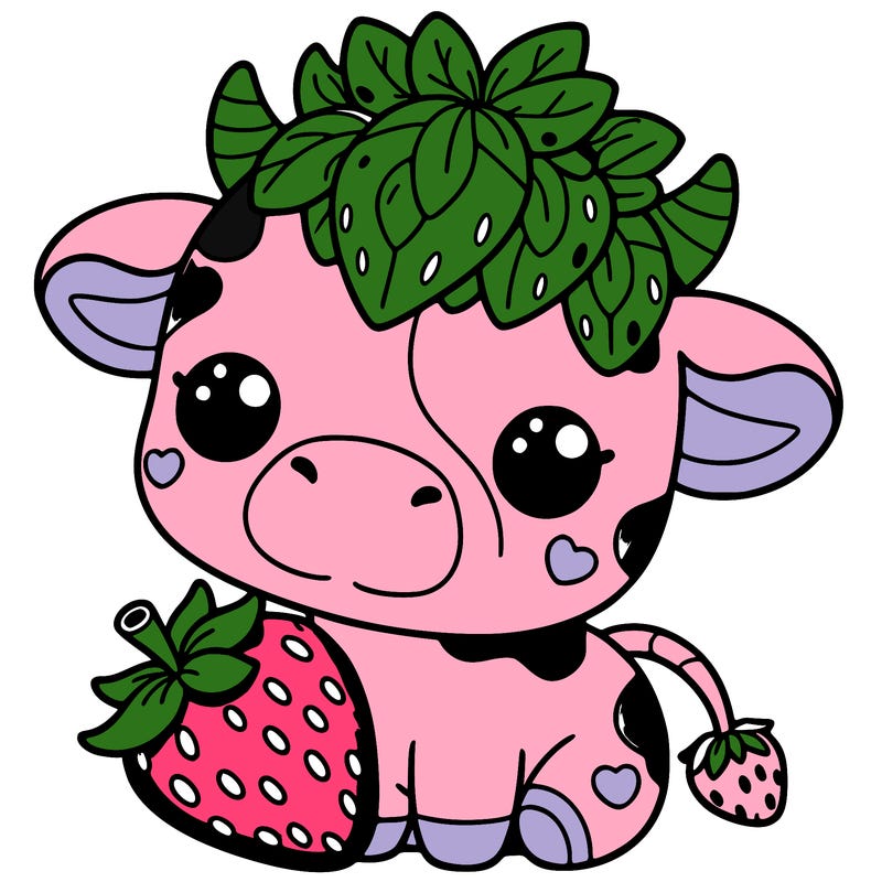 cute strawberry cow