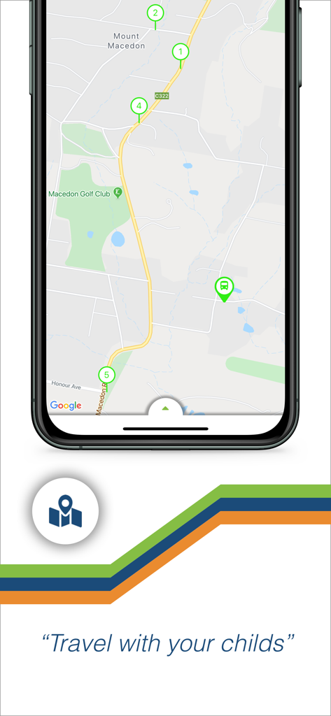 RollCall Parent - Mapa de rastreo de autobuses escolares en tiempo real en un teléfono inteligente usando la aplicación RollCall Padres