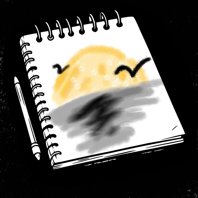 a blank sketch pad