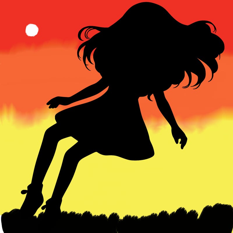 realistic girl floating