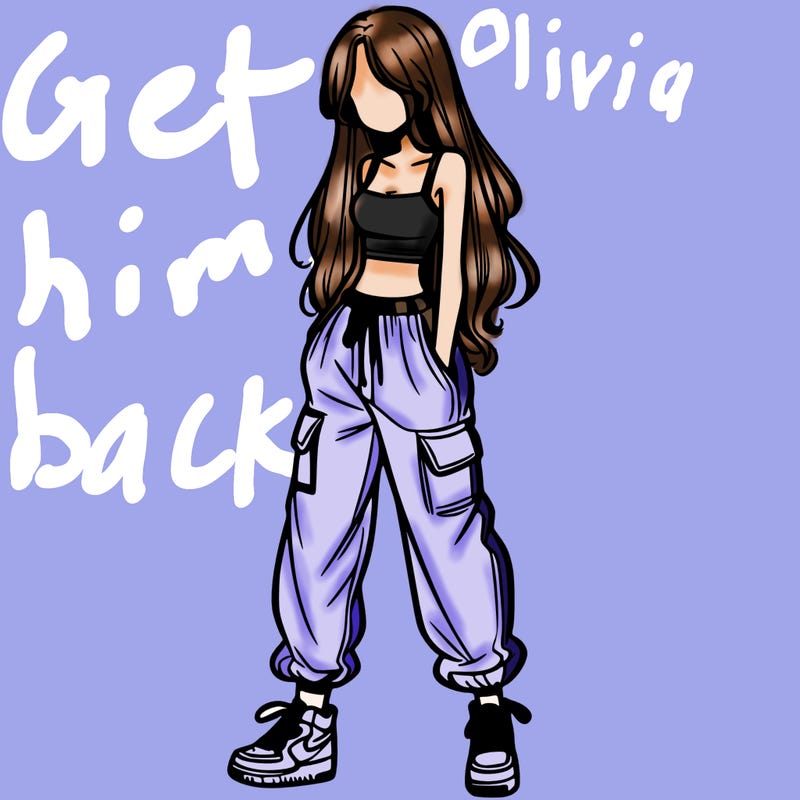 girl in baggy pants crop top and long hair