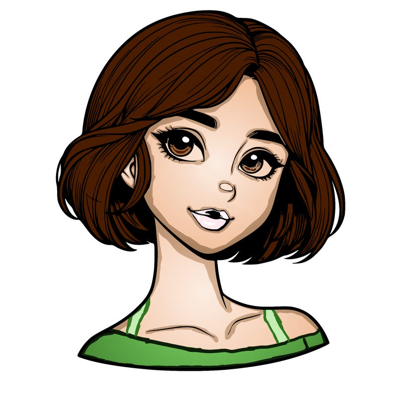 realistic girl with short hair