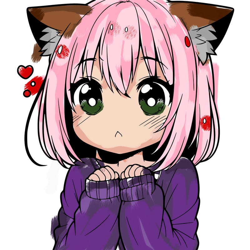 shy anime catgirl