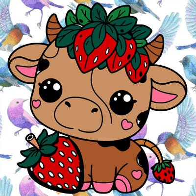 cute strawberry cow