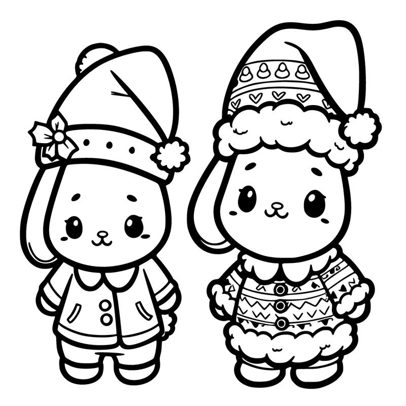 cute christmas bunny in a cute little outfit