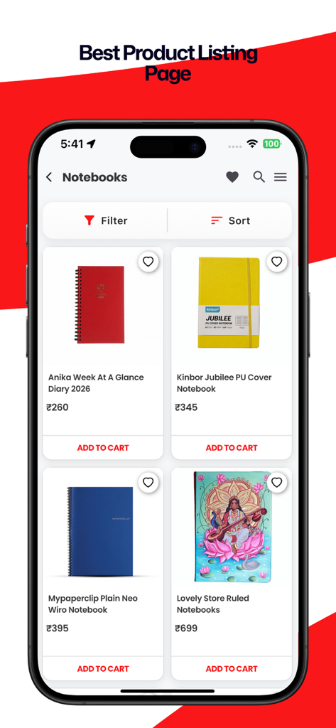 SCOOBOO - SCOOBOO-App-Produktlistenseite, die eine Vielzahl von ästhetischen Notizbüchern und Tagebüchern anzeigt