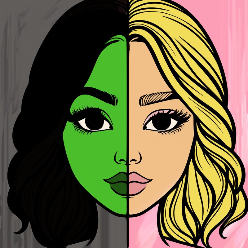 realistic girl split half